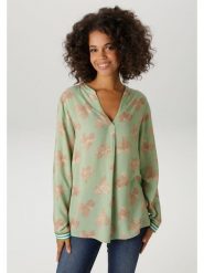 Aniston Bluzka w kolorze zielono-beżowym rozmiar: 46. Zielone bluzki damskie Aniston, bez wzorów, z wiskozy, bez kołnierzyka, bez ramiączek. Za 114.17 zł.