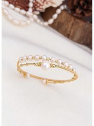 L'Atelier de Gaia Pozłacana bransoletka z perłami rozmiar: onesize. Białe bransoletki damskie L'Atelier de Gaia, pozłacane. Za 60.99 zł.