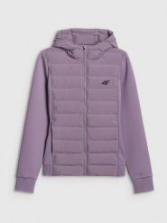 4F Kurtka z wypełnieniem syntetycznym damska - fioletowa XXL. Fioletowe kurtki damskie 4F, xxl, bez wzorów, z puchu, bez kaptura. Za 349.99 zł.