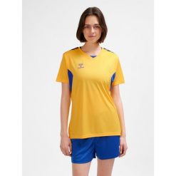 Damski jersey Hummel Authentic PL. Brązowe koszulki sportowe damskie Hummel, bez wzorów, z jersey, bez ramiączek, do piłki nożnej. Za 161.00 zł.