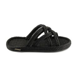 Klapki damskie Bodrum. Czarne klapki damskie Aulp, bez wzorów, z kauczuku, z otwartym noskiem, bez obcasa, na płaskiej podeszwie, bez zapięcia. Za 329.99 zł.