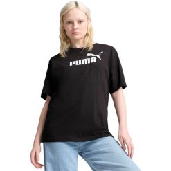 Koszulka Puma Ess No. 1 Logo Relaxed Tee, Kobiety. Czarne koszulki sportowe damskie Puma, m, bez wzorów, z bawełny, bez ramiączek. Za 74.99 zł.