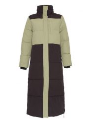 MOSS COPENHAGEN Płaszcz pikowany w kolorze oliwkowo-czarnym rozmiar: M/L. Czarne płaszcze damskie Moss Copenhagen, l, bez wzorów, bez kaptura. Za 467.95 zł.