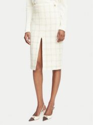 Elisabetta Franchi Spódnica ołówkowa GO-232-67E2-V440 Kremowy Slim Fit. Białe spódnice damskie Elisabetta Franchi, bez wzorów, z wełny. Za 1,879.00 zł.