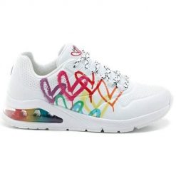 Buty do chodzenia damskie Skechers Uno 2 Floating. Białe obuwie sportowe casual damskie Skechers, z materiału, bez zapięcia. Za 456.00 zł.