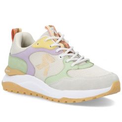 Półbuty damskie sneakersy beżowe Rieker W2506-60. Brązowe obuwie sportowe casual damskie Rieker, ze skóry ekologicznej, bez zapięcia. Za 379.00 zł.