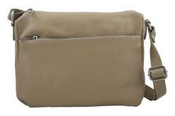 Listonoszka skórzana BARBERINI'S beżowa 519-2. Brązowe shopper bag Barberinis, bez wzorów, ze skóry, przez ramię, bez dodatków. Za 219.99 zł.