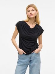 Vila Koszulka w kolorze czarnym rozmiar: XS. Czarne koszulki damskie Vila, s, bez wzorów, bez kołnierzyka, bez ramiączek. Za 43.68 zł.