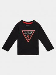 Guess Bluzka N84I24 K8HM0 Czarny Regular Fit. Czarne t-shirty i koszulki chłopięce Guess, z aplikacjami, z bawełny, bez kołnierzyka, bez ramiączek. Za 49.99 zł.