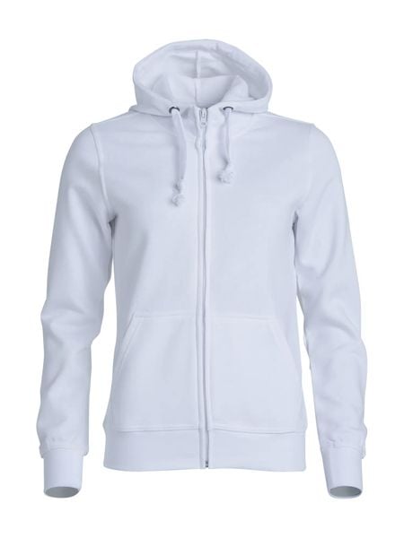 Clique Basic Hoody Full Zip Women - rozpinana bluza z kapturem – white. Białe bluzy damskie CLIQUE, s, bez wzorów, z bawełny, z kapturem. Za 187.06 zł.