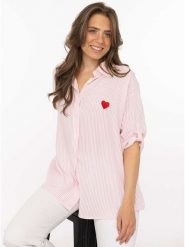 Zwillingsherz Tunika "Stripes & Heart" w kolorze jasnoróżowym rozmiar: onesize. Różowe tuniki damskie Zwillingsherz, bez wzorów, z bawełny, bez kołnierzyka, bez ramiączek. Za 224.95 zł.
