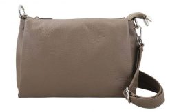 Minimalistyczna listonoszka ze skóry BARBERINI'S c. beżowa 951-9. Brązowe shopper bag Barberinis, bez wzorów, z lakierowanej skóry, małe, bez dodatków. Za 239.99 zł.