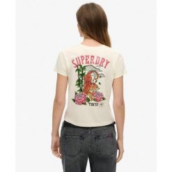 Koszulka z kryształkami do tatuażu. Białe koszulki sportowe damskie Superdry, bez wzorów, bez ramiączek. W wyprzedaży za 166.55 zł.