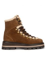 Gino Rossi Botki SINEN-24FW238 Brązowy. Brązowe botki damskie Gino Rossi, ze skóry, bez obcasa, na płaskiej podeszwie, bez zapięcia. Za 479.99 zł.