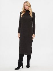 Vero Moda Sukienka dzianinowa 10293849 Czarny Regular Fit. Czarne sukienki damskie Vero Moda, bez wzorów, z dzianiny, bez ramiączek. Za 49.99 zł.