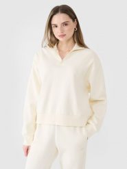 4F Bluza dresowa nierozpinana bez kaptura damska - biała S. Białe bluzy damskie 4F, s, bez wzorów, z bawełny, bez kaptura. W wyprzedaży za 89.99 zł.