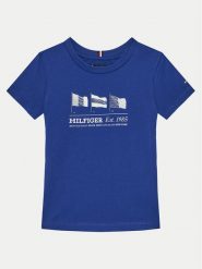 Tommy Hilfiger T-Shirt KB0KB09350 M Niebieski Regular Fit. Niebieskie t-shirty i koszulki chłopięce Tommy Hilfiger, bez wzorów, z bawełny, bez kołnierzyka, bez ramiączek. Za 59.99 zł.