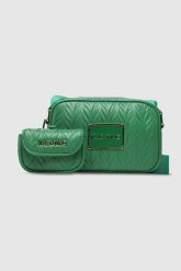 VALENTINO Tłoczona zielona torebka z przypinaną saszetką sunny re haversack. Zielone listonoszki damskie Valentino by Mario Valentino, bez wzorów. W wyprzedaży za 399.99 zł.