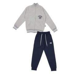 Bluza wytrzymały z pełny zamek błyskawiczny na co dzień. Niebieskie bluzy damskie LEONE 1947 APPAREL, bez wzorów, z bawełny, bez kaptura. W wyprzedaży za 112.15 zł.