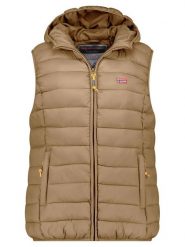 Geographical Norway Kamizelka pikowana "Vatikolor" w kolorze jasnobrązowym rozmiar: XXL. Brązowe kamizelki damskie Geographical Norway, xxl, bez wzorów, bez kaptura. Za 114.17 zł.