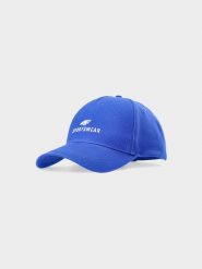 4F Czapka z daszkiem strapback uniseks - niebieska L/XL. Niebieskie czapki z daszkiem damskie 4F, na lato, bez wzorów, z bawełny. W wyprzedaży za 29.99 zł.