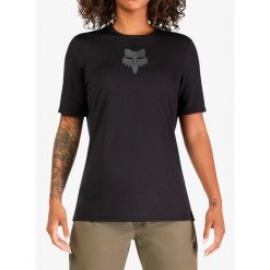 Koszulka damska Fox Ranger SS Jersey Fox Head. Czarne koszulki damskie FOX, bez wzorów, z jersey, bez kołnierzyka, bez ramiączek. Za 188.99 zł.