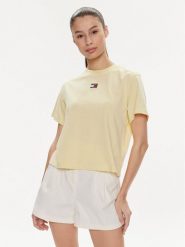 Tommy Jeans T-Shirt Badge DW0DW17391 Żółty Boxy Fit. Żółte t-shirty damskie Tommy Jeans, xs, bez wzorów, z jeansu, bez kołnierzyka. W wyprzedaży za 129.99 zł.