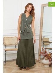 Joséfine 2-częściowy zestaw "Jigi" w kolorze khaki rozmiar: M. Brązowe spódnice damskie Joséfine, na co dzień, m, bez wzorów, maxi. Za 197.63 zł.