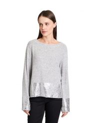 BETTY & CO Bluza w kolorze srebrno-szarym rozmiar: 46. Szare bluzy damskie Betty & Co, bez wzorów, bez kaptura. Za 65.38 zł.