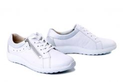 WALDLAUFER 634002317663 weiss silber, półbuty damskie. Białe półbuty damskie Waldlaufer, bez wzorów, bez obcasa, bez zapięcia. Za 497.17 zł.