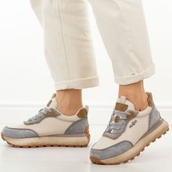 Beżowe be bl skórzane półbuty damskie Filippo Dp7754/26. Brązowe półbuty damskie Filippo, na jesień, bez wzorów, z jeansu, z okrągłym noskiem, bez obcasa, na płaskiej podeszwie, bez zapięcia. Za 249.00 zł.