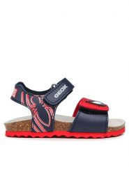 Geox Sandały SPIDER-MAN B S.Chalki B. C B152QC 00058 C4075 M Granatowy. Niebieskie sandały chłopięce Geox, ze skóry, bez zapięcia. Za 149.99 zł.