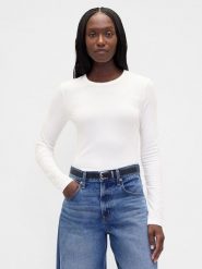 GAP Koszulka w kolorze białym rozmiar: XXL. Białe koszulki damskie GAP, xxl, bez wzorów, z bawełny, bez kołnierzyka, bez ramiączek. Za 61.02 zł.