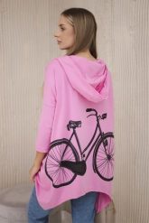 Bluza z nadrukiem roweru jasno różowa. Czerwone bluzy damskie KESI, l, bez wzorów, z bawełny, z kapturem. Za 218.51 zł.