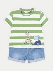Mayoral Komplet t-shirt i spodenki 1209 Zielony Regular Fit. Zielone spodnie niemowlęce Mayoral, bez wzorów, z bawełny. Za 149.99 zł.