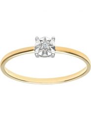 Rinani Złoty pierścionek z diamentem rozmiar: 58. Żółte pierścionki damskie Rinani, z diamentem, złote. Za 913.99 zł.