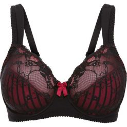 Biustonosz "minimizer" bonprix czarno-czerwony w paski. Czarne biustonosze bonprix, w paski. Za 54.99 zł.