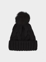 4F Czapka zimowa damska - czarna S. Czarne czapki damskie 4F, na zimę, bez wzorów, z polaru. W wyprzedaży za 39.99 zł.