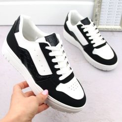 Buty sportowe sneakersy damskie biało czarne panda McBraun 23263. Białe obuwie sportowe casual damskie McBraun, ze skóry ekologicznej. Za 64.00 zł.