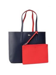 Lacoste Torebka Shopping Bag NF2142AA Czerwony. Czerwone shopper bag Lacoste, ze skóry, bez dodatków. Za 512.99 zł.