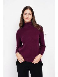 ASSUILI Golf w kolorze bordowym rozmiar: 42. Czerwone golfy damskie Assuili, bez wzorów, bez ramiączek. Za 140.53 zł.