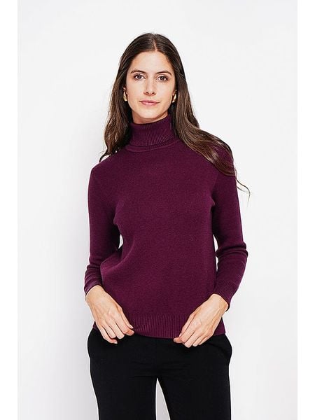 ASSUILI Golf w kolorze bordowym rozmiar: 34. Czerwone golfy damskie Assuili, bez wzorów, bez ramiączek. Za 122.96 zł.