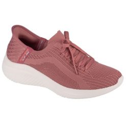 Buty do chodzenia damskie Skechers Slip-ins Ultra Flex 3.0. Czerwone obuwie sportowe damskie Skechers, z materiału, bez zapięcia, do biegania. Za 299.00 zł.