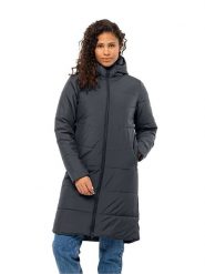 Jack Wolfskin Płaszcz pikowany "Deutzer" w kolorze antracytowym rozmiar: S. Czarne płaszcze damskie Jack Wolfskin, s, bez wzorów, z materiału, bez kaptura. Za 439.24 zł.