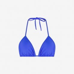 Damski premium bikini top trójkątny do pływania & surfingu - Niebieski. Niebieskie bikini WALLIEN, bez wzorów, z materiału. Za 209.00 zł.