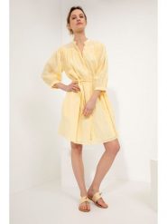 Josephine & Co Sukienka "Gracy" w kolorze żółtym rozmiar: 40. Żółte sukienki damskie Josephine & Co, bez wzorów, z bawełny, bez ramiączek. Za 207.39 zł.