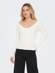 JDY Sweter "Nanna" w kolorze kremowym rozmiar: XL. Brązowe swetry klasyczne damskie JDY, xl, prążkowane, bez kołnierzyka. Za 104.95 zł.