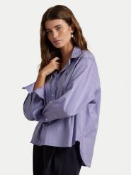 Polo Ralph Lauren Koszula 211973130001 Fioletowy Boxy Fit. Fioletowe koszule damskie Polo Ralph Lauren, s, bez wzorów, z bawełny, bez kołnierzyka, bez ramiączek. Za 699.99 zł.