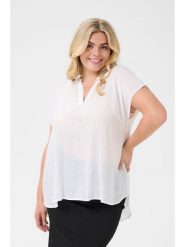 KAFFE curve Bluzka w kolorze białym rozmiar: 48. Białe bluzki damskie KAFFE curve, bez wzorów, bez kołnierzyka, bez ramiączek. Za 60.99 zł.