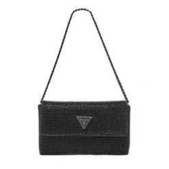 Torebka Guess. Czarne listonoszki damskie Guess, z aplikacjami, bez dodatków. Za 489.99 zł.